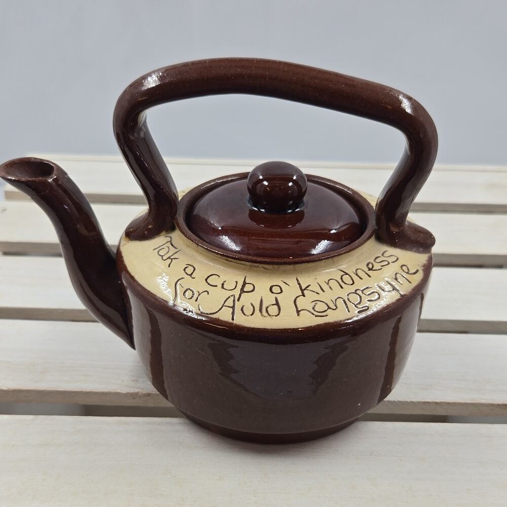 Vintage Scottish Cumnock pottery motto ware teapot